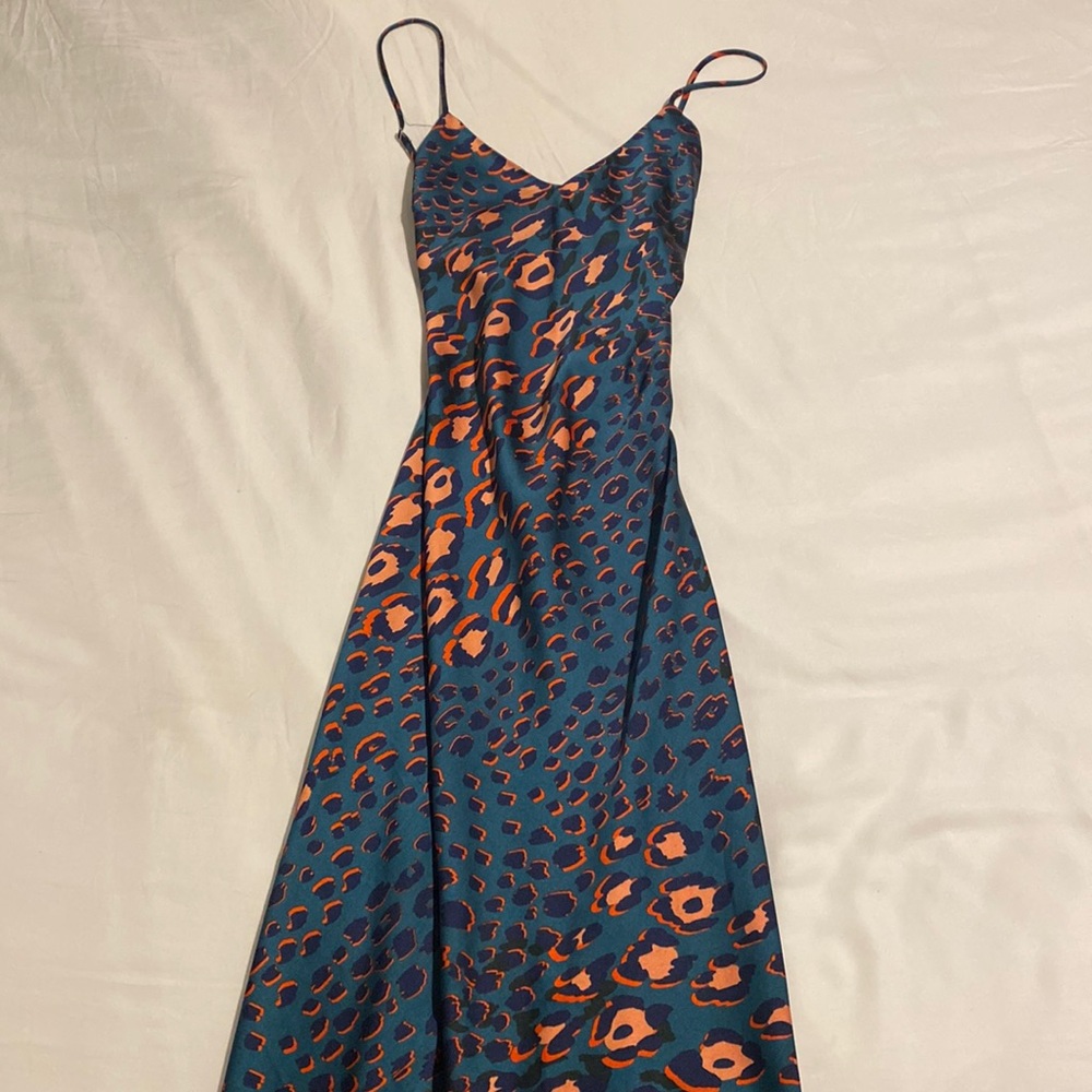 Colorful long cheetah print dress